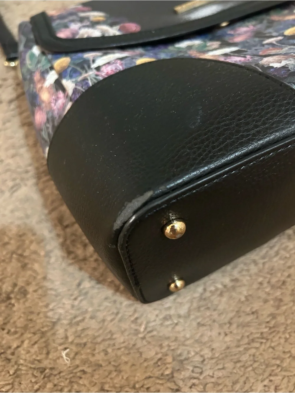 Harry Potter Black Floral Satchel Purse